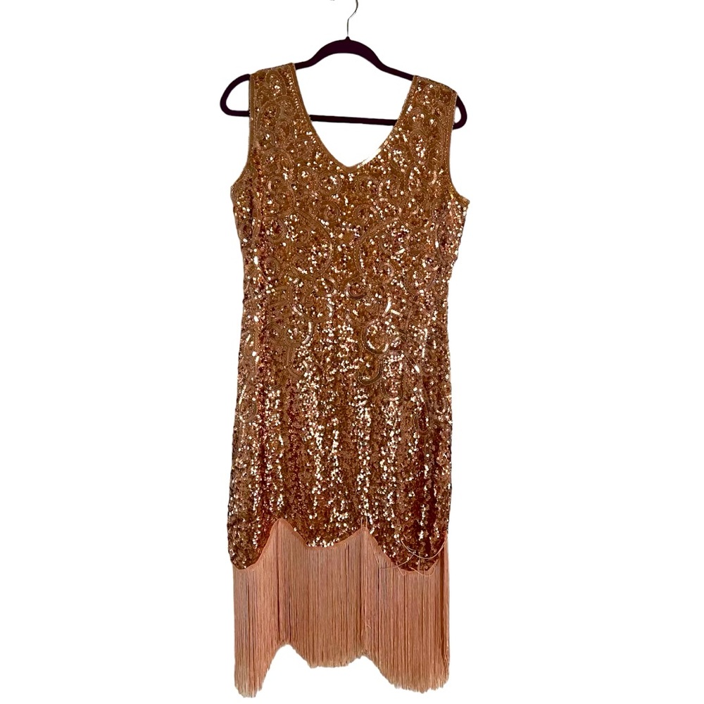 Glamorous v neck sparkling sequin dress